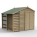 4Life Overlap Pressure Treated 6 x 8 Apex Double Door Shed With Lean To